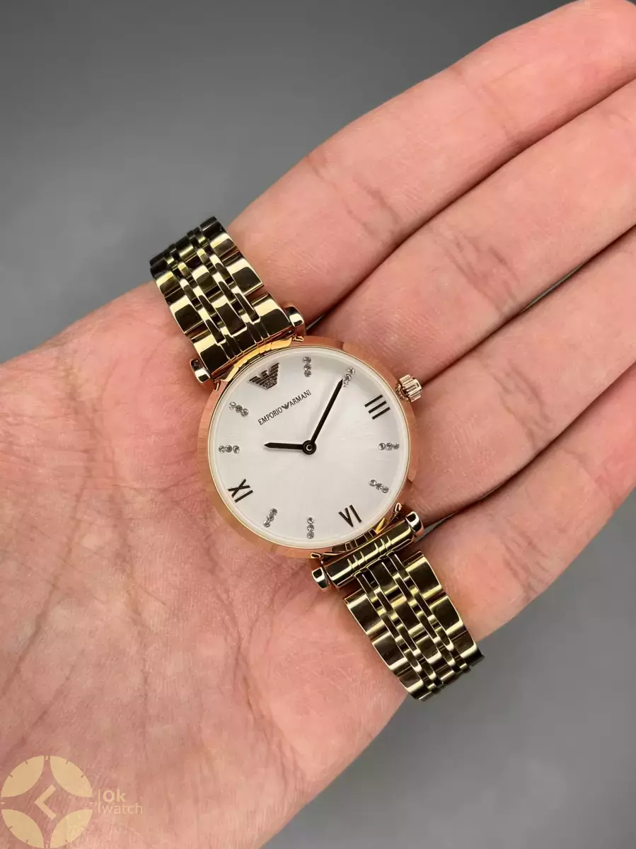 ساعت مچی امپریو آرمانی صفحه صدفی بند رزگلد Emporio Armani