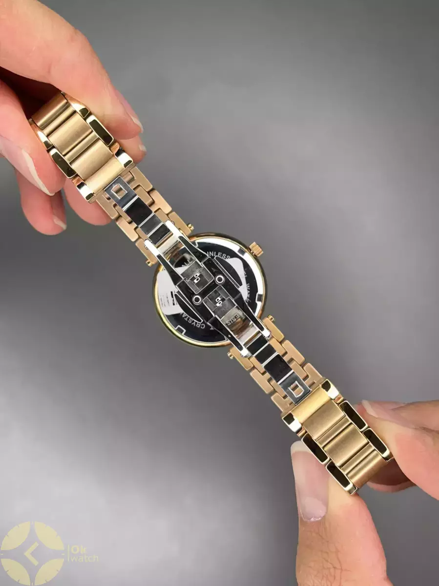 ساعت مچی سواروسکی صفحه طرحدار سفید رزگلد Swarovski