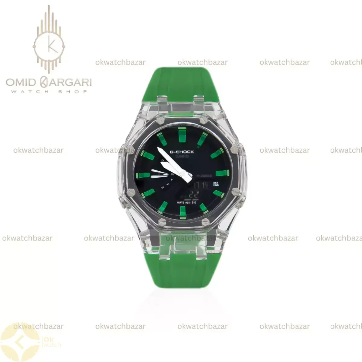 ساعت مچی کاسیو جی-شاک بند سبز Casio G-SHOCK GA-2100