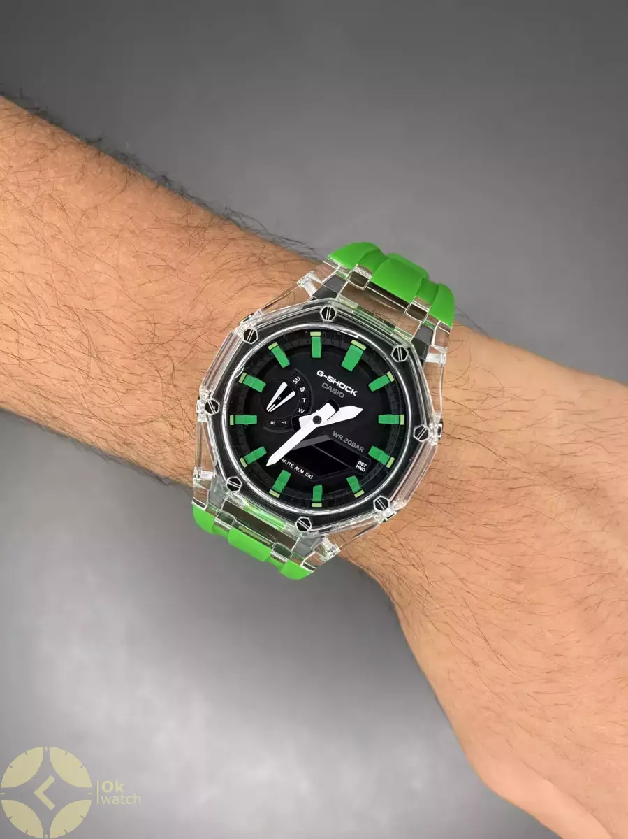 ساعت مچی کاسیو جی-شاک بند سبز Casio G-SHOCK GA-2100