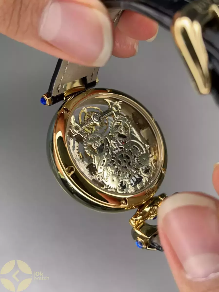ساعت مچی بووه بند چرمی مشکی صفحه اسکلتون طرحدار Bovet