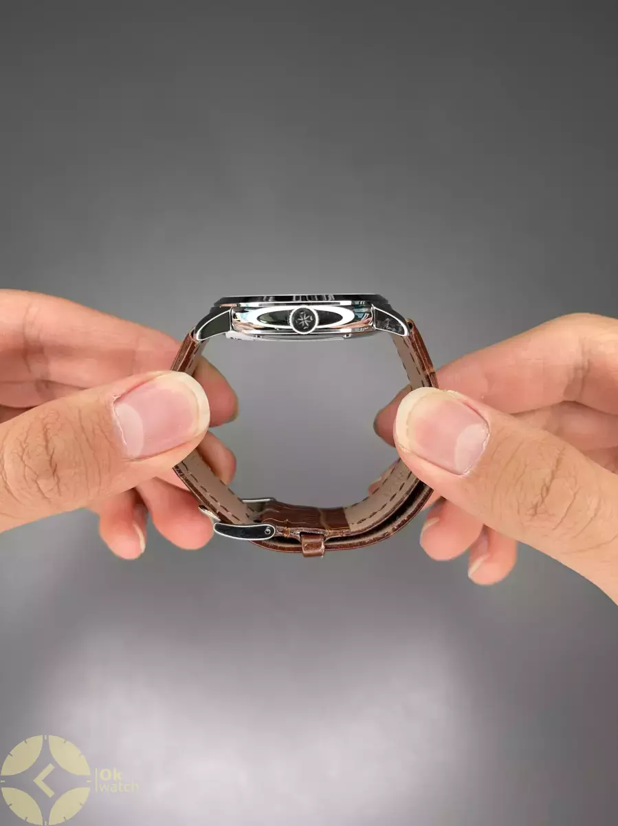 ساعت مچی وشرون کنستانتن صفحه طرحدار چرمی قهوه ای Vacheron Constantin