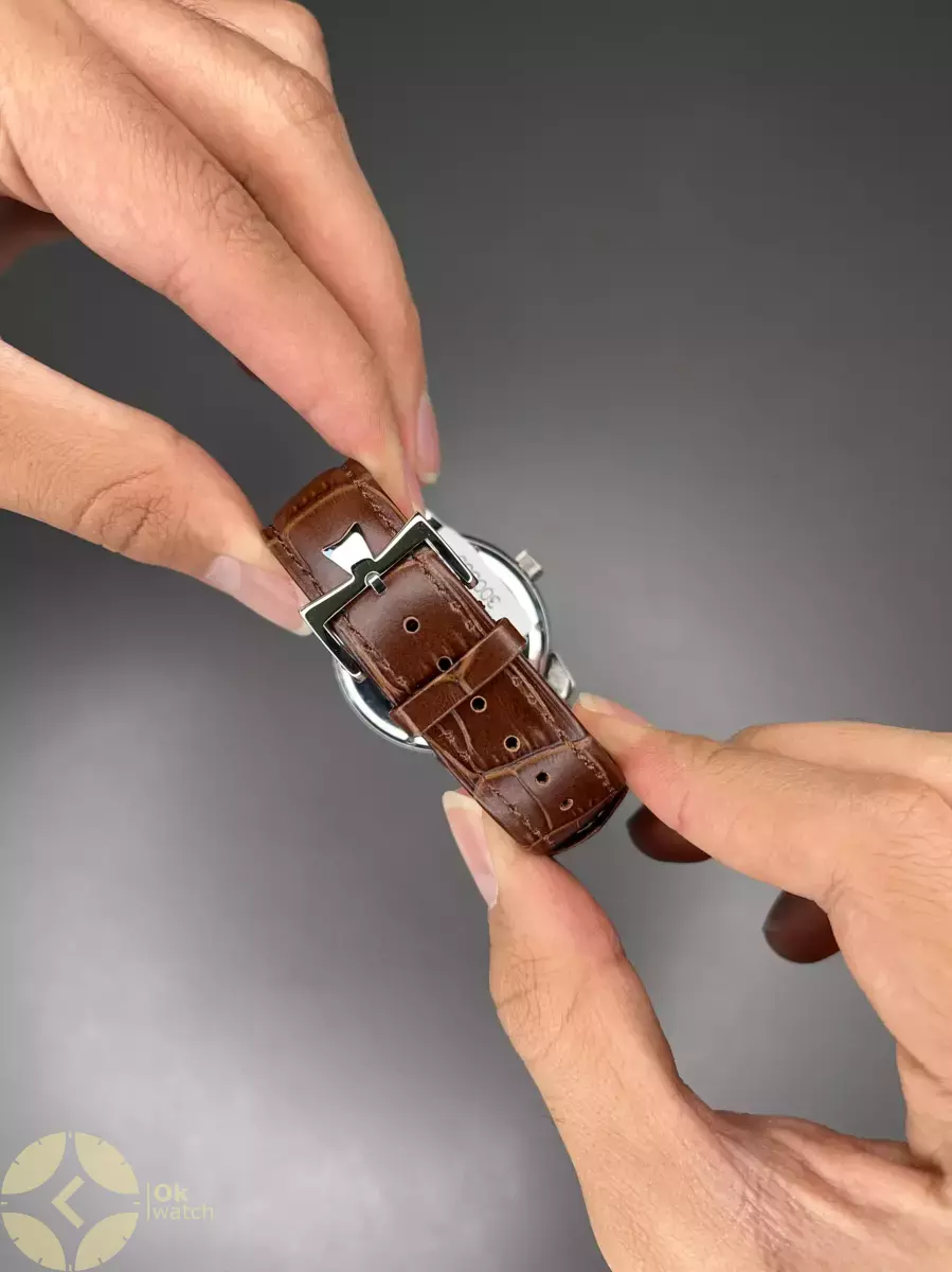 ساعت مچی وشرون کنستانتن صفحه طرحدار چرمی قهوه ای Vacheron Constantin