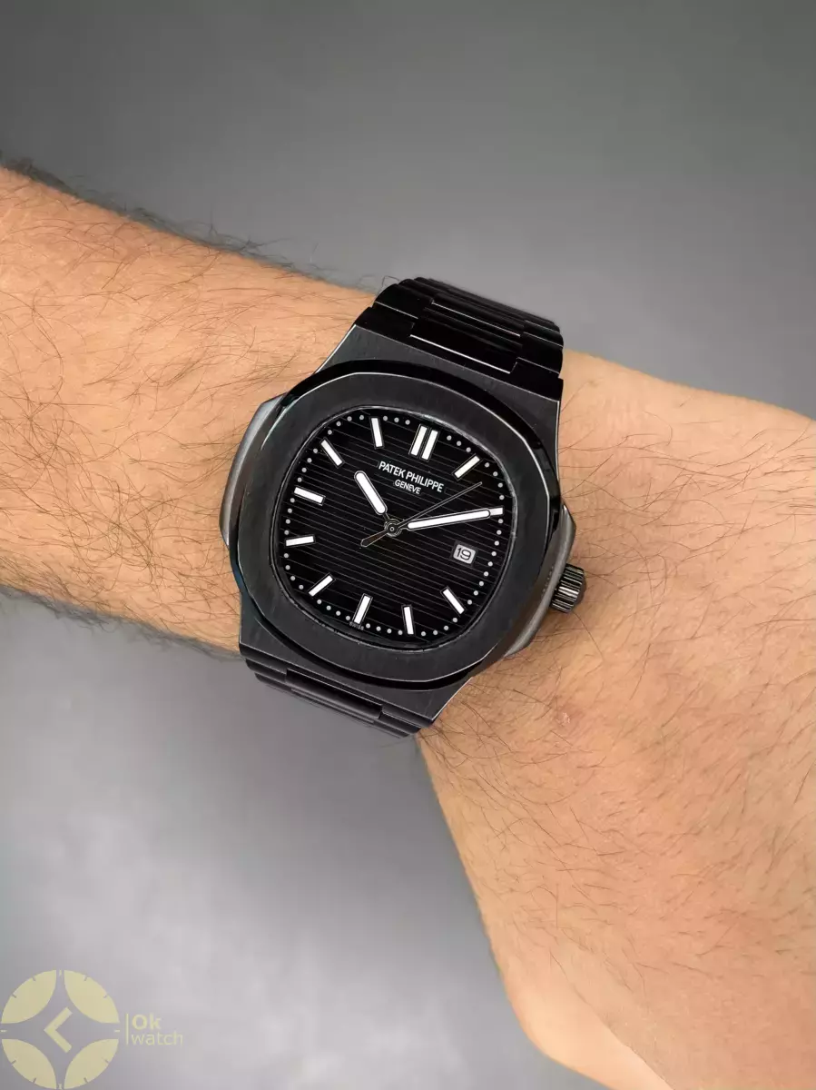 ساعت مچی پتک فیلیپ ناتیلوس تمام مشکی Patek Philippe Nautilus