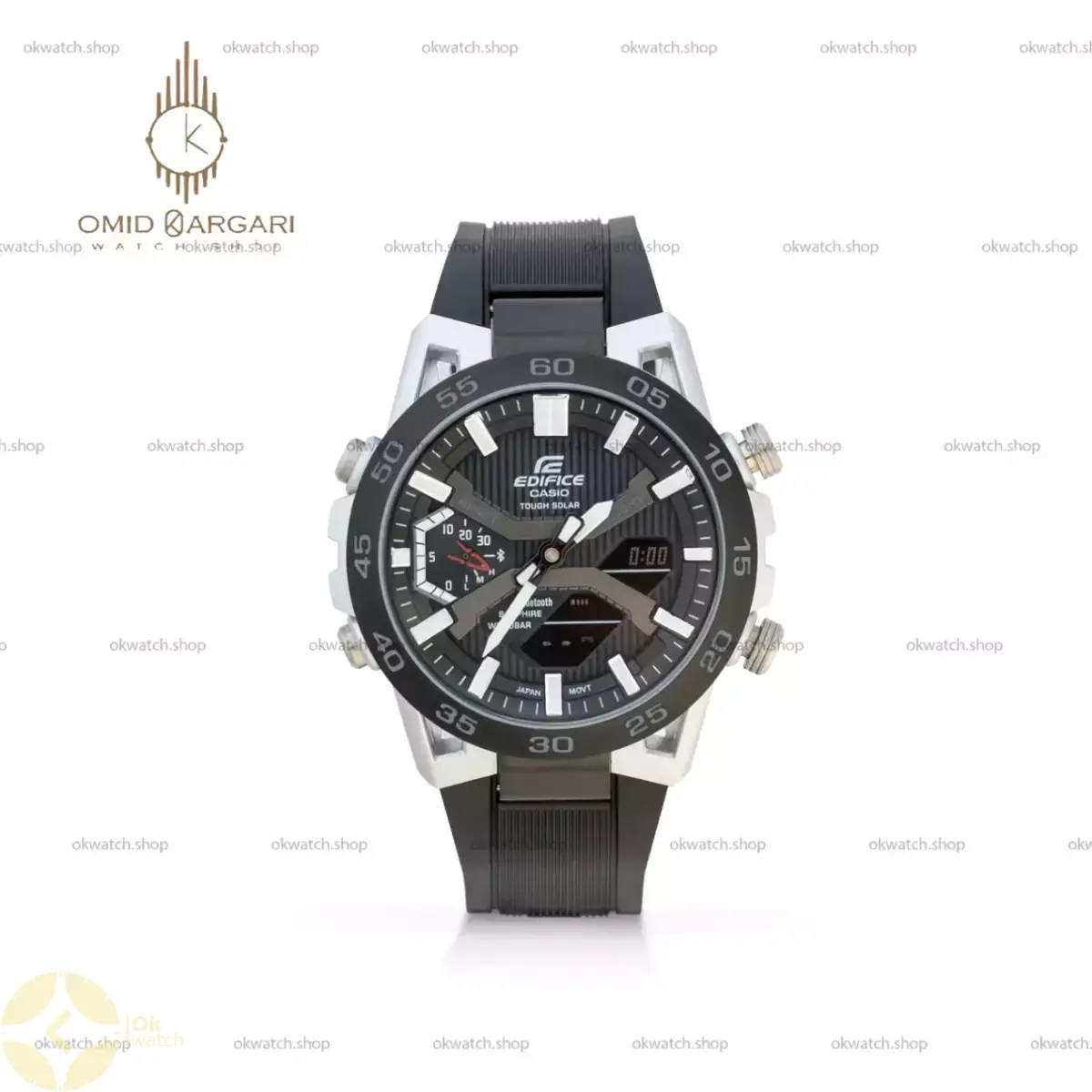 ساعت مچی کاسیو ادیفایس بند رابر مشکی صفحه مشکی Casio Edifice