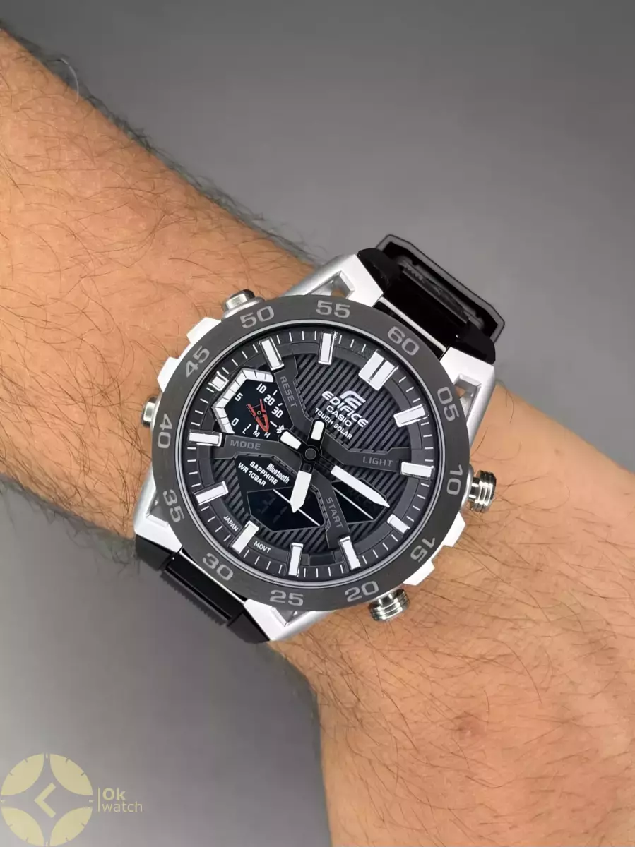 ساعت مچی کاسیو ادیفایس بند رابر مشکی صفحه مشکی Casio Edifice
