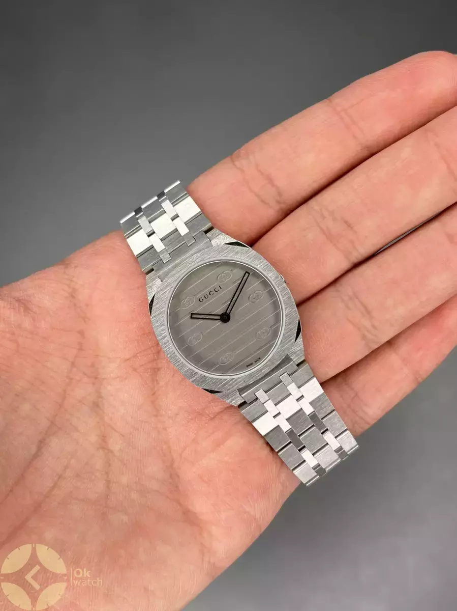 ساعت مچی گوچی بند سیلور صفحه طوسی Gucci