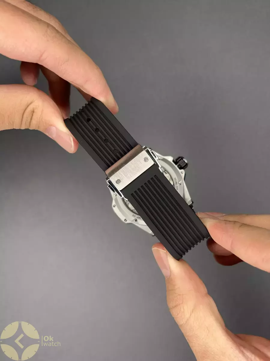 ساعت مچی اوبلو جمجمه‌ای قاب سیلور بند مشکی Hublot MP-09 Tourbillon silver