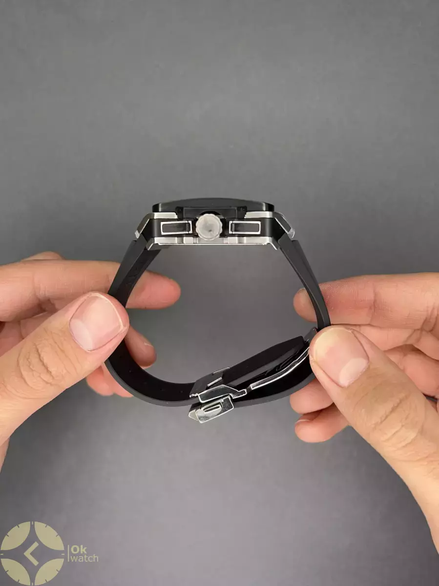 ساعت مچی اوبلو بند صفحه مربعی قاب سیلور Hublot Square Bang Unico