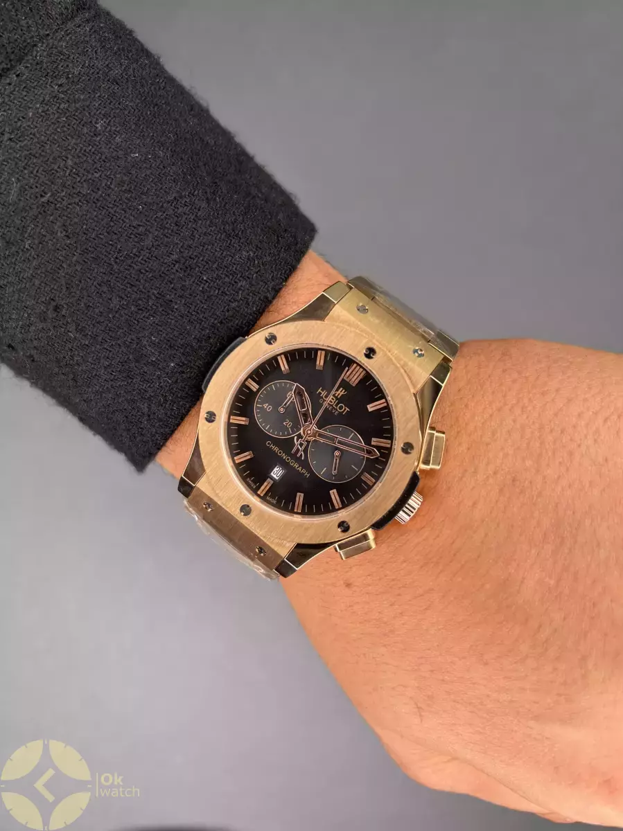 ساعت مچی اوبلو کرنوگراف رزگلد کلاسیک Hublot Chronograph Classic Rose Gold