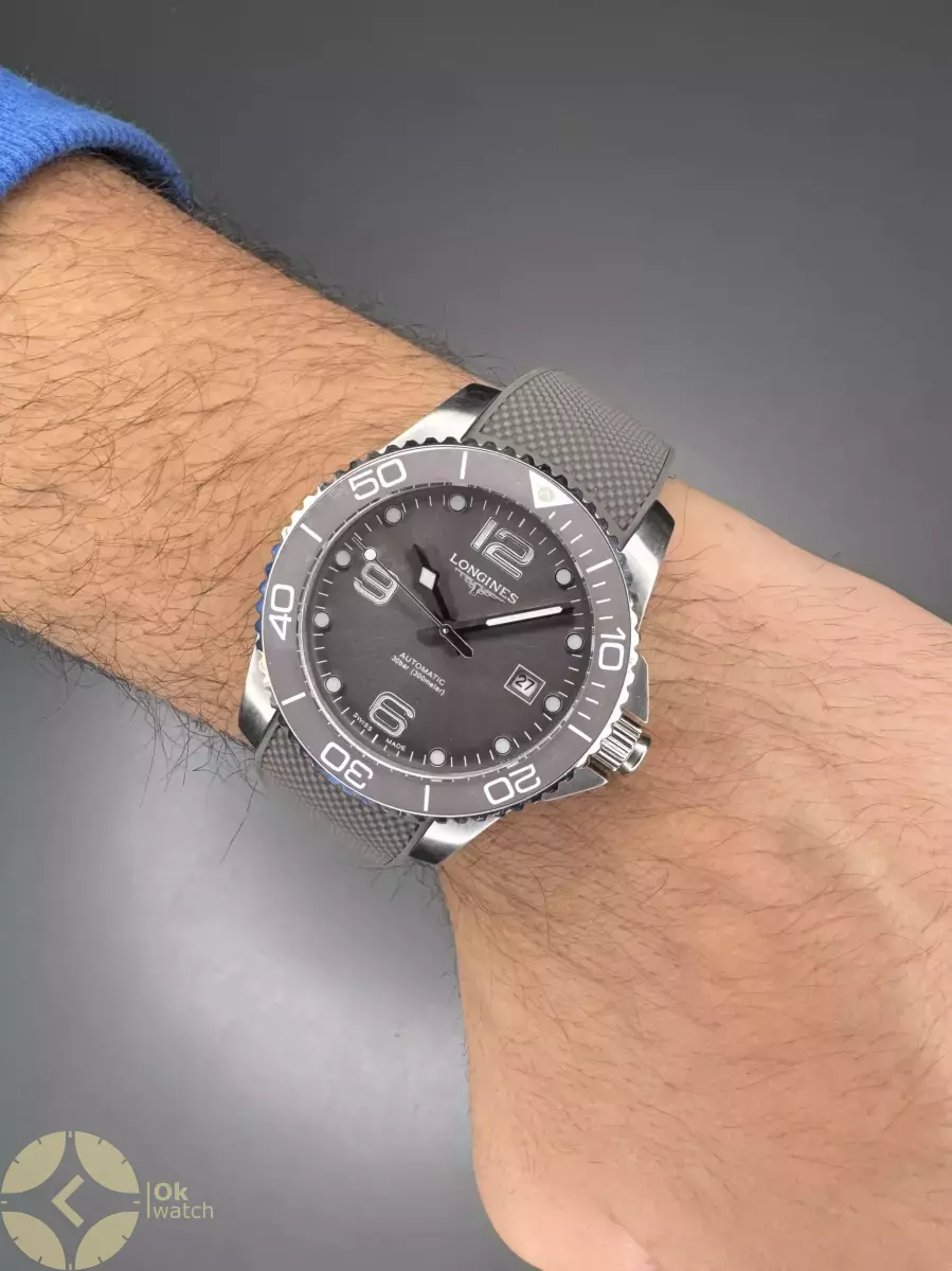 ساعت مچی لونژین اتوماتیک بند رابر شکلاتی Longines