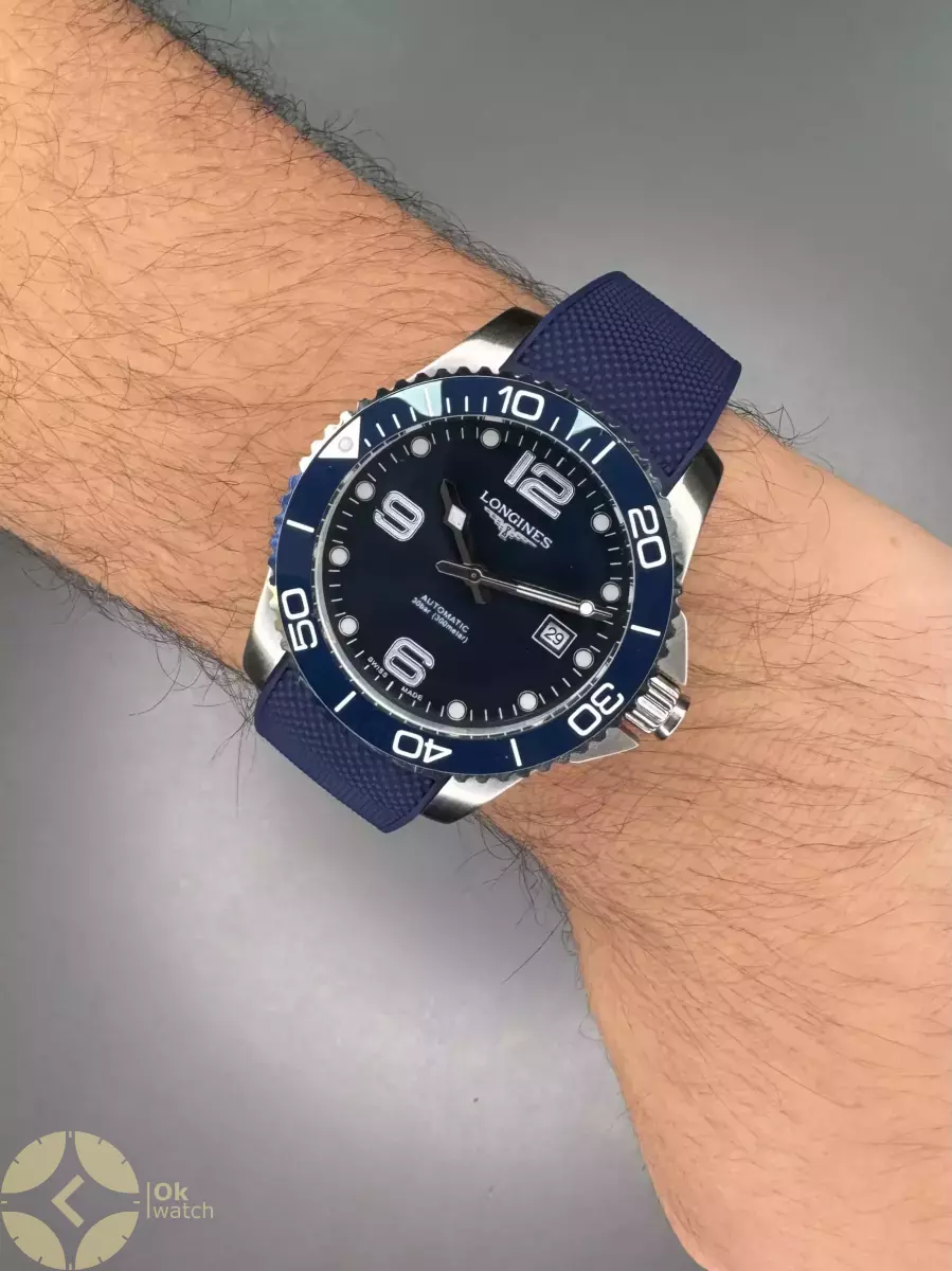 ساعت مچی لونژین اتوماتیک بند رابر آبی Longines