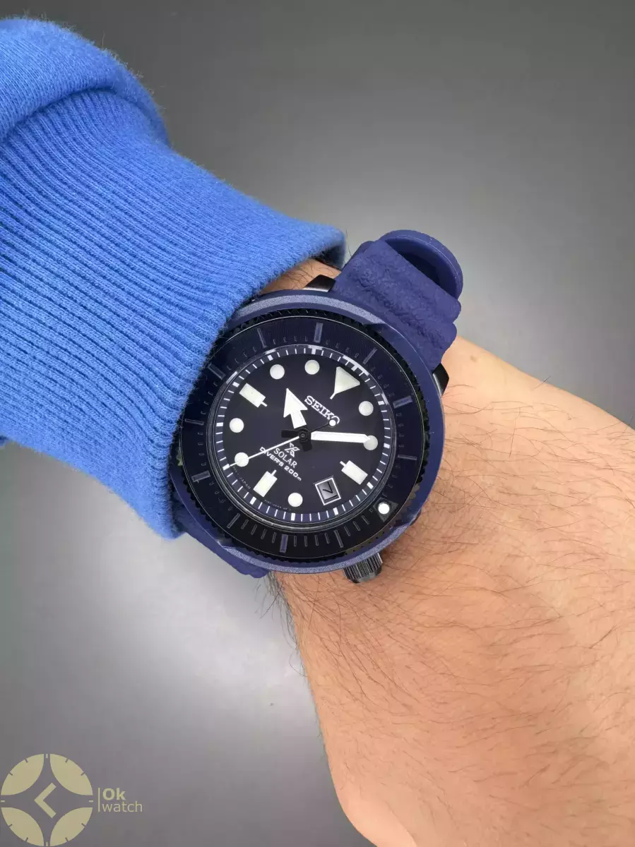 ساعت مچی سیکو سولار بند رابر آبی Seiko Solar
