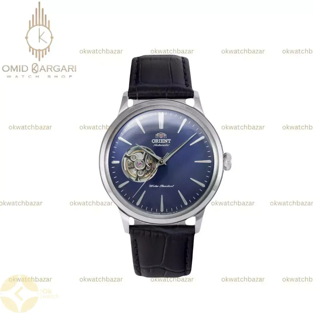 ساعت مچی اورینت بند چرمی مشکی صفحه آبی Orient