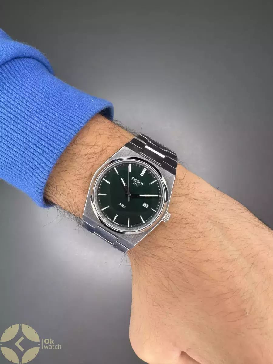 ساعت مچی تیسو پیاریکس بند سیلور صفحه سبز مهندسی Tissot PRX