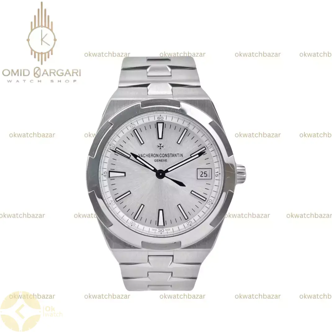 ساعت مچی واشرون کنستانتین اتوماتیک بند سیلور صفحه سفید Vacheron Constantin