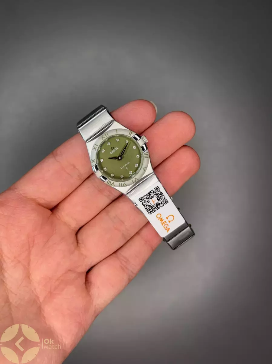 ساعت مچی امگا کانستلیشن بند سیلور صفحه زیتونی Omega Constellation