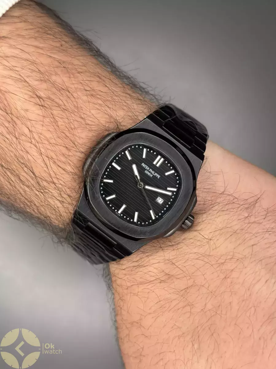 ساعت مچی پتک فیلیپ تمام مشکی موتور اتوماتیک Patek Philippe Nautilus