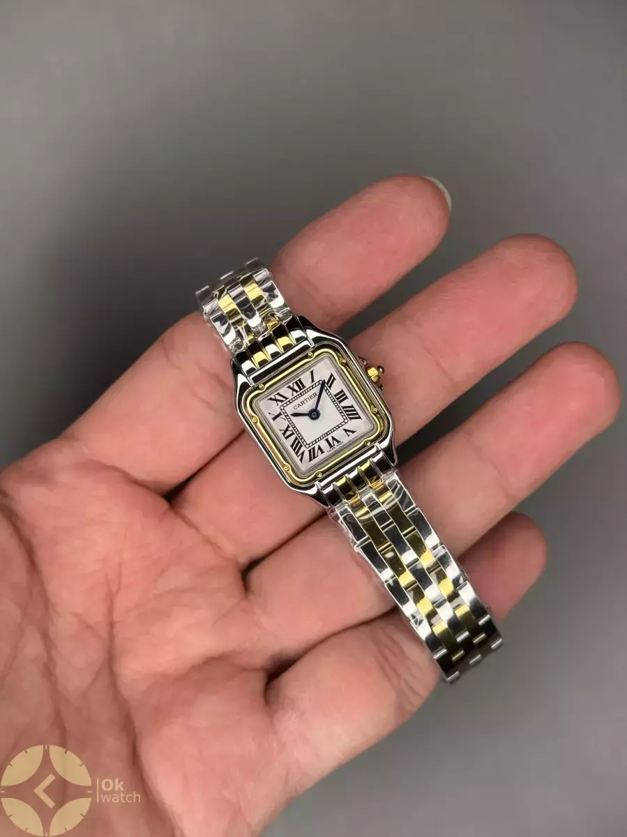 ساعت مچی کارتیه پنتر سیلورطلایی صفحه سفید Cartier Panthere