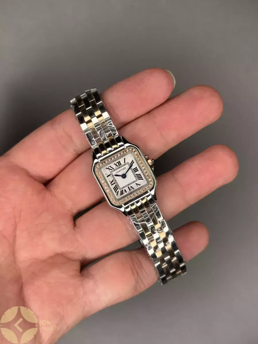 ساعت مچی کارتیه پنتر سیلور رزگلد دورنگین Cartier Panthere