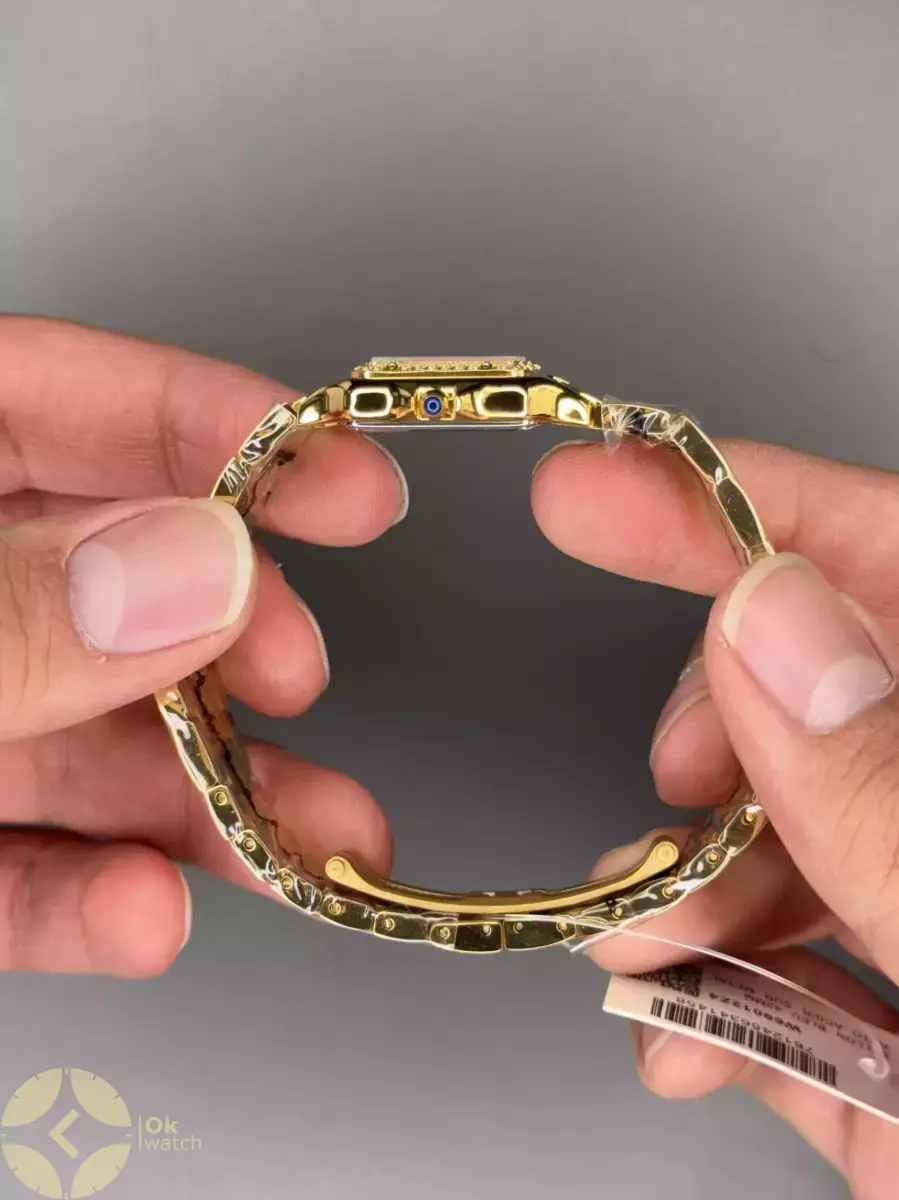 ساعت مچی کارتیه پنتر بند طلایی دورنگین Cartier Panthere