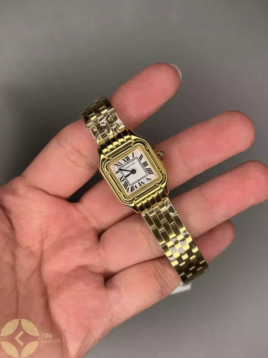 ساعت مچی کارتیه پنتر بند طلایی صفحه سفید Cartier Panthere