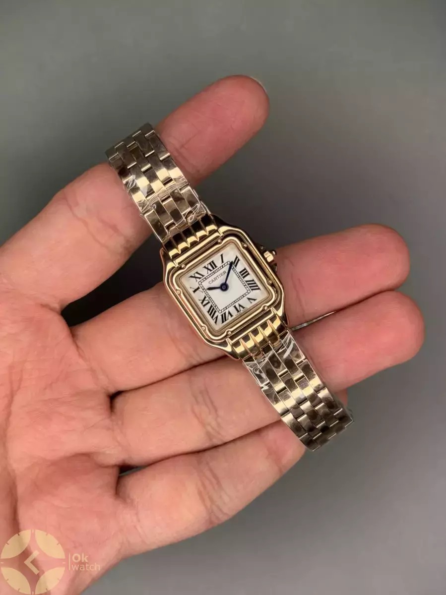 ساعت مچی کارتیه پنتر بند رزگلد صفحه سفید Cartier Panthere
