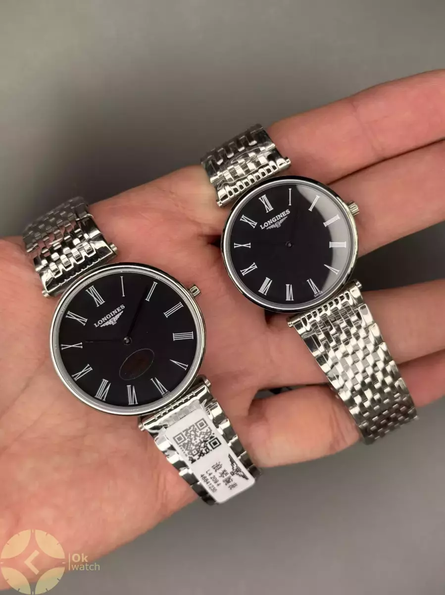 ساعت مچی لونژین بند سیلور صفحه مشکی Longines