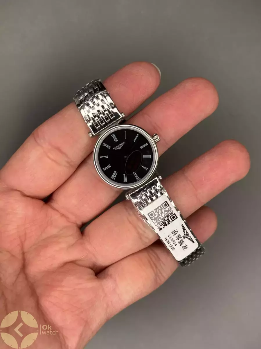 ساعت مچی لونژین بند سیلور صفحه مشکی Longines