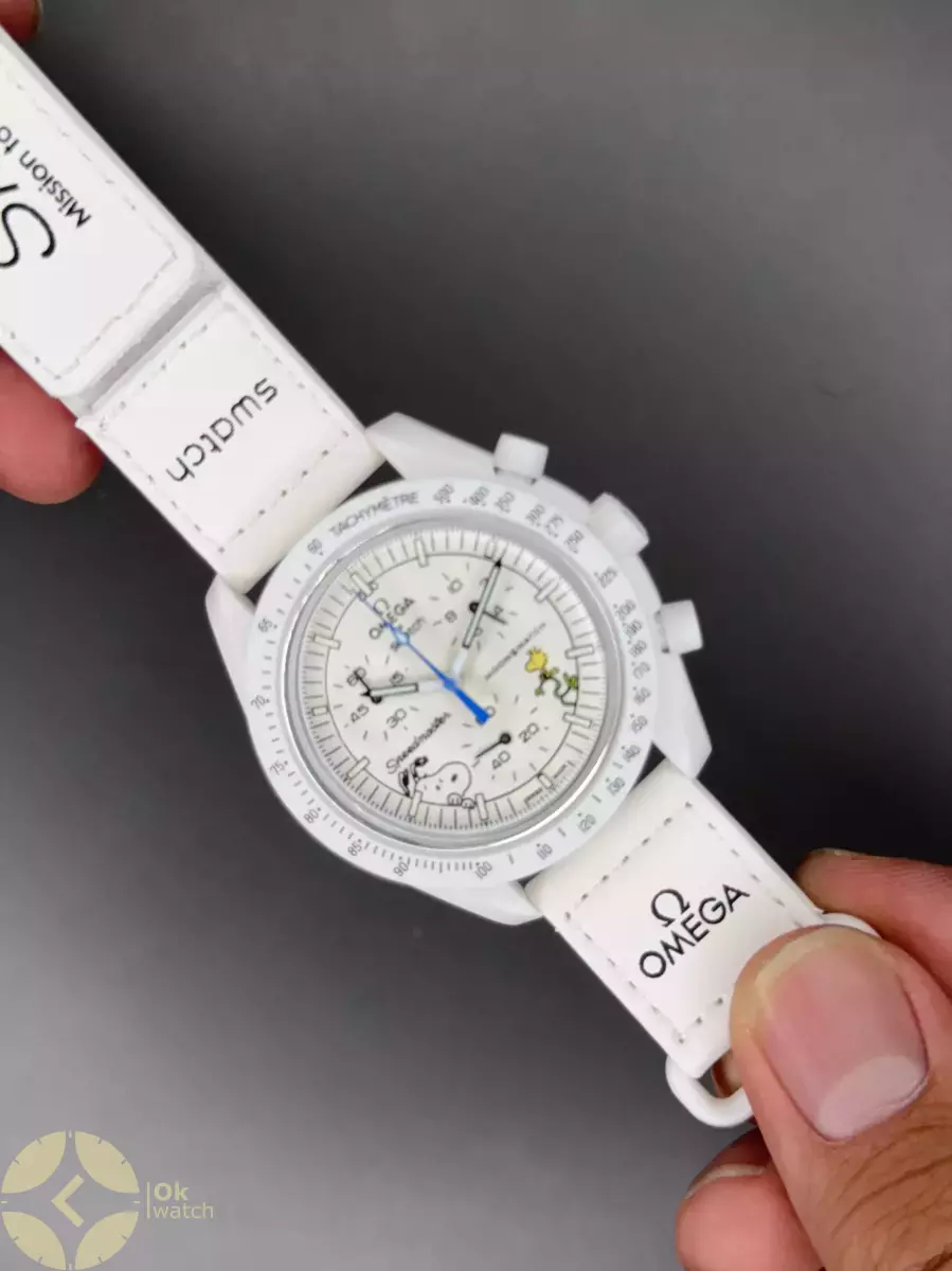 ساعت مچی امگا سواچ ماموریت به ماه اسنوپی طرحدار Omega x Swatch Mision to the moon
