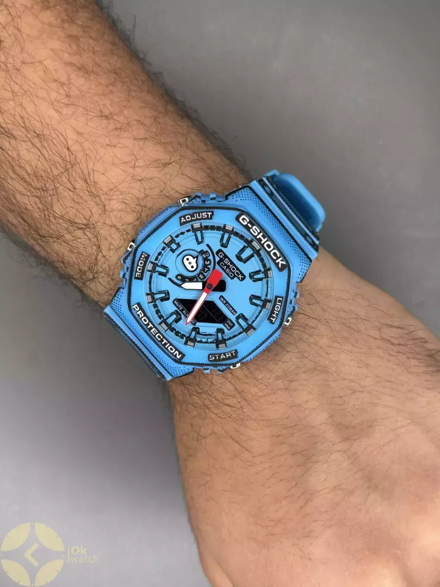 ساعت مچی کاسیو جی-شاک مانگا بند آبی Casio G-Shock 2100MNG