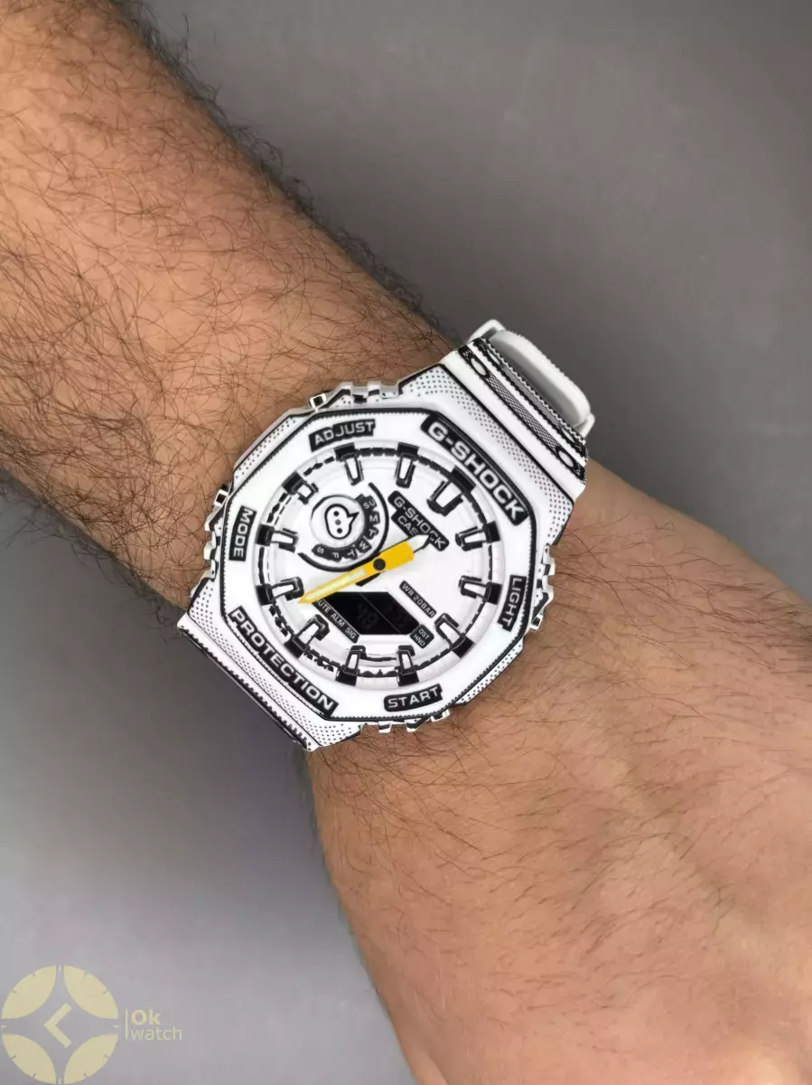 ساعت مچی کاسیو جی-شاک مانگا بند سفید Casio G-Shock 2100MNG