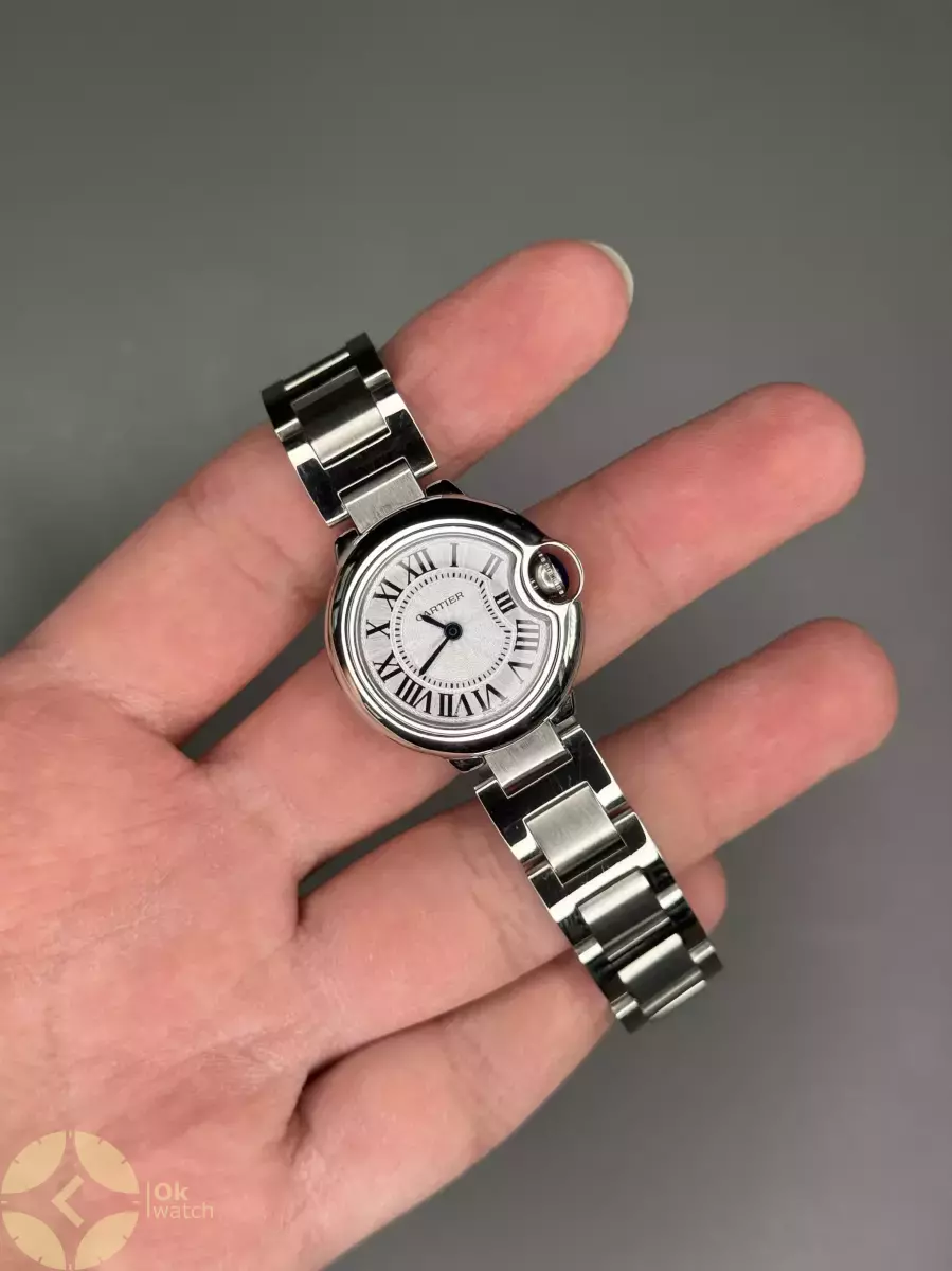 ساعت مچی کارتیه بلن بولو بند سیلور صفحه سفید Cartier Ballon Bleu