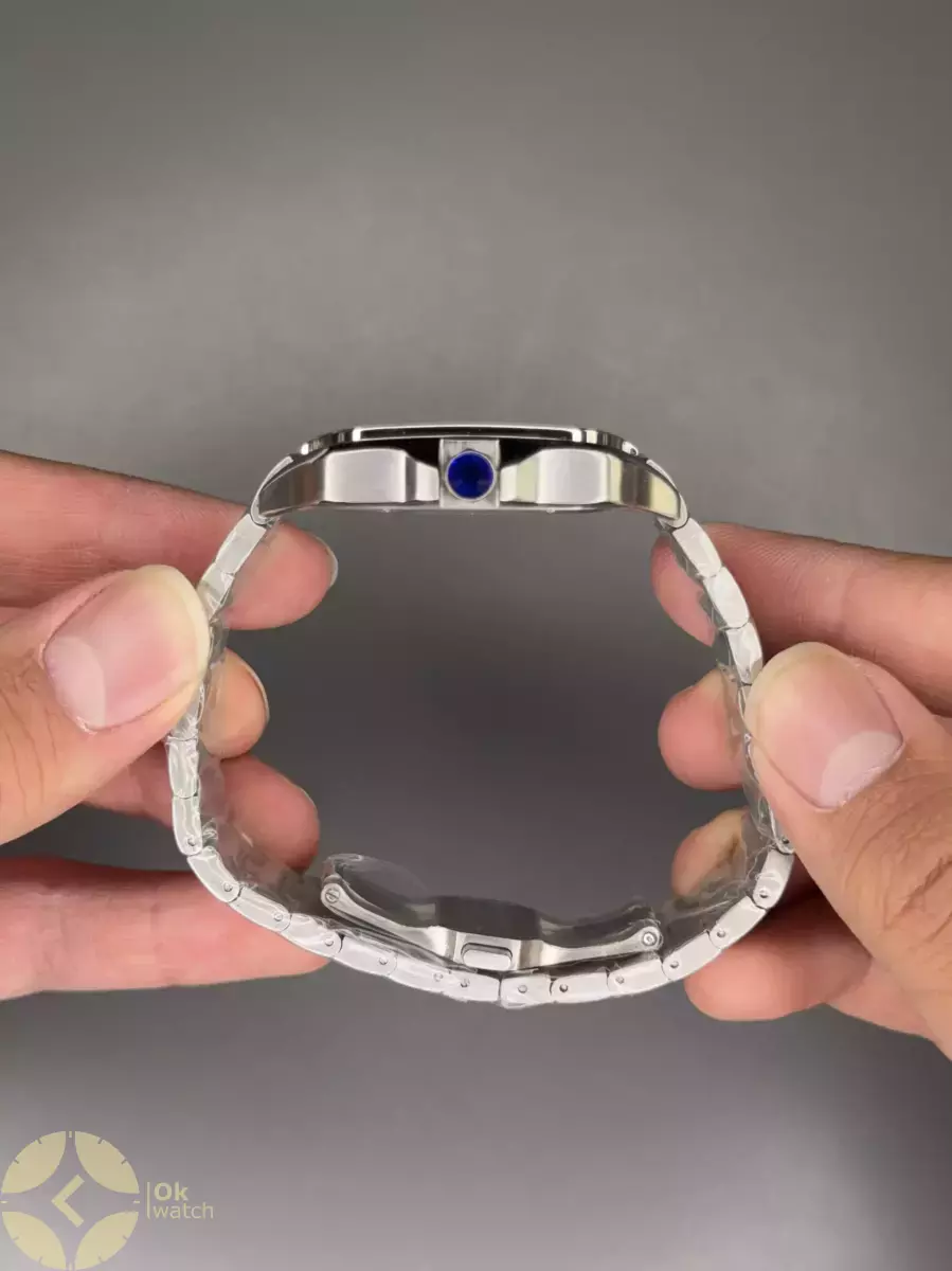 ساعت مچی  کارتیه د سانتوس بند سیلور صفحه سرمه ای Cartier