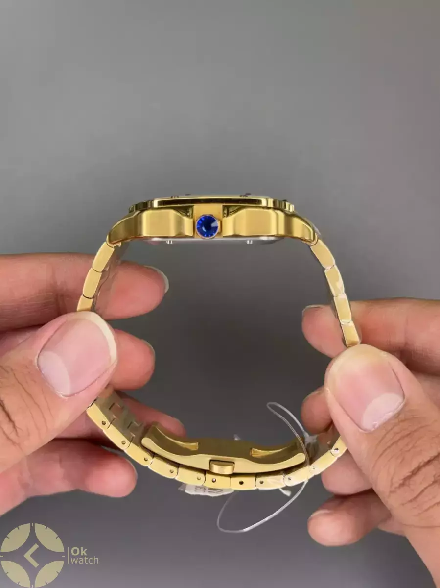 ساعت مچی کارتیه د سانتوس بدنه طلایی صفحه سفید Cartier