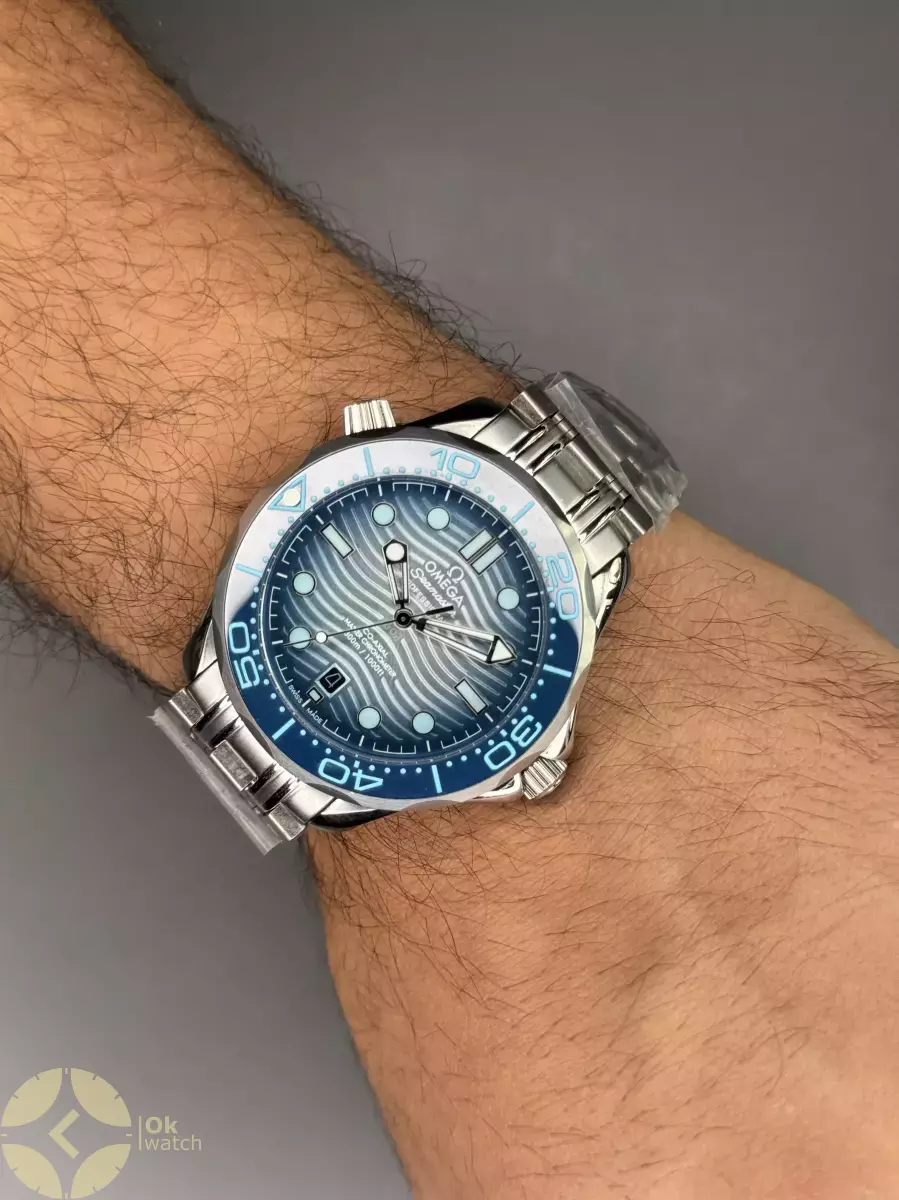 ساعت مچی امگا سیمستر بند سیلور صفحه آبی Omega Seamaster Diver