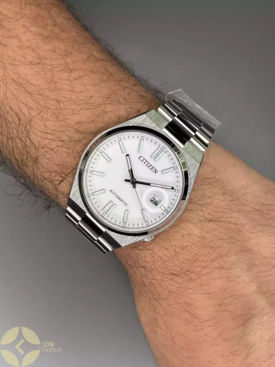 ساعت مچی سیتیزن سویوسا اتوماتیک بند سیلور صفحه سفید Citizen Tsuyosa