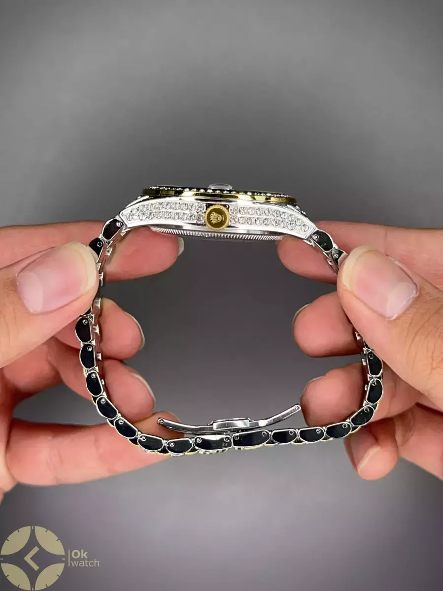 ساعت مچی رولکس دیت جاست سیلورطلایی تمام نگین Rolex Datejust