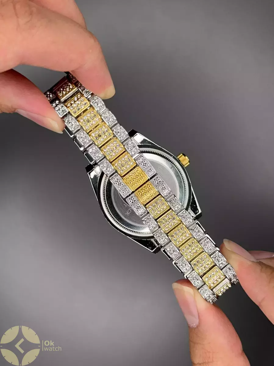 ساعت مچی رولکس دیت جاست سیلورطلایی تمام نگین Rolex Datejust