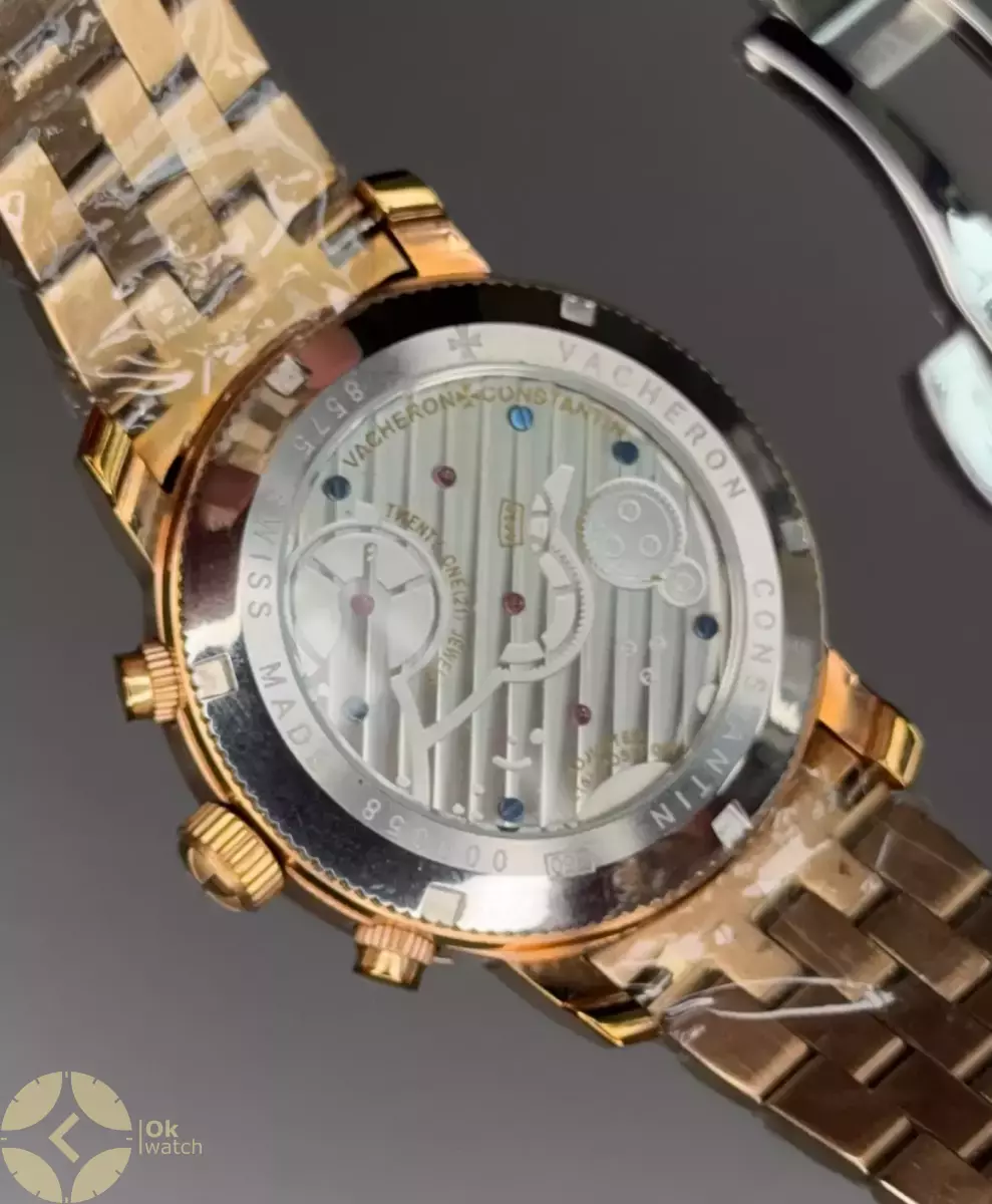 ساعت مچی وشرون کنستانتن کورنوگراف بند رزگلد صفحه کرمی Vacheron Constantin Geneve