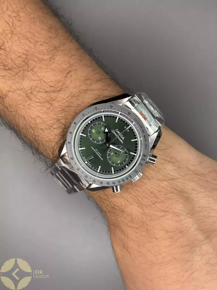 ساعت مچی امگا اسپیدمستر بند سیلور صفحه سبز Omega Speadmaster