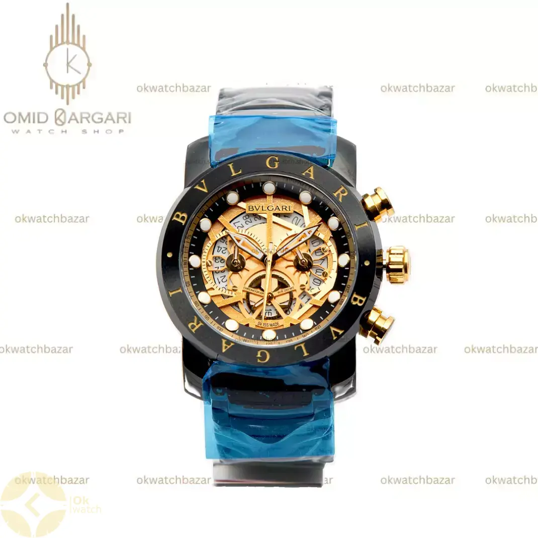 ساعت مچی بولگاری کرونوگراف بند مشکی Bvlgari