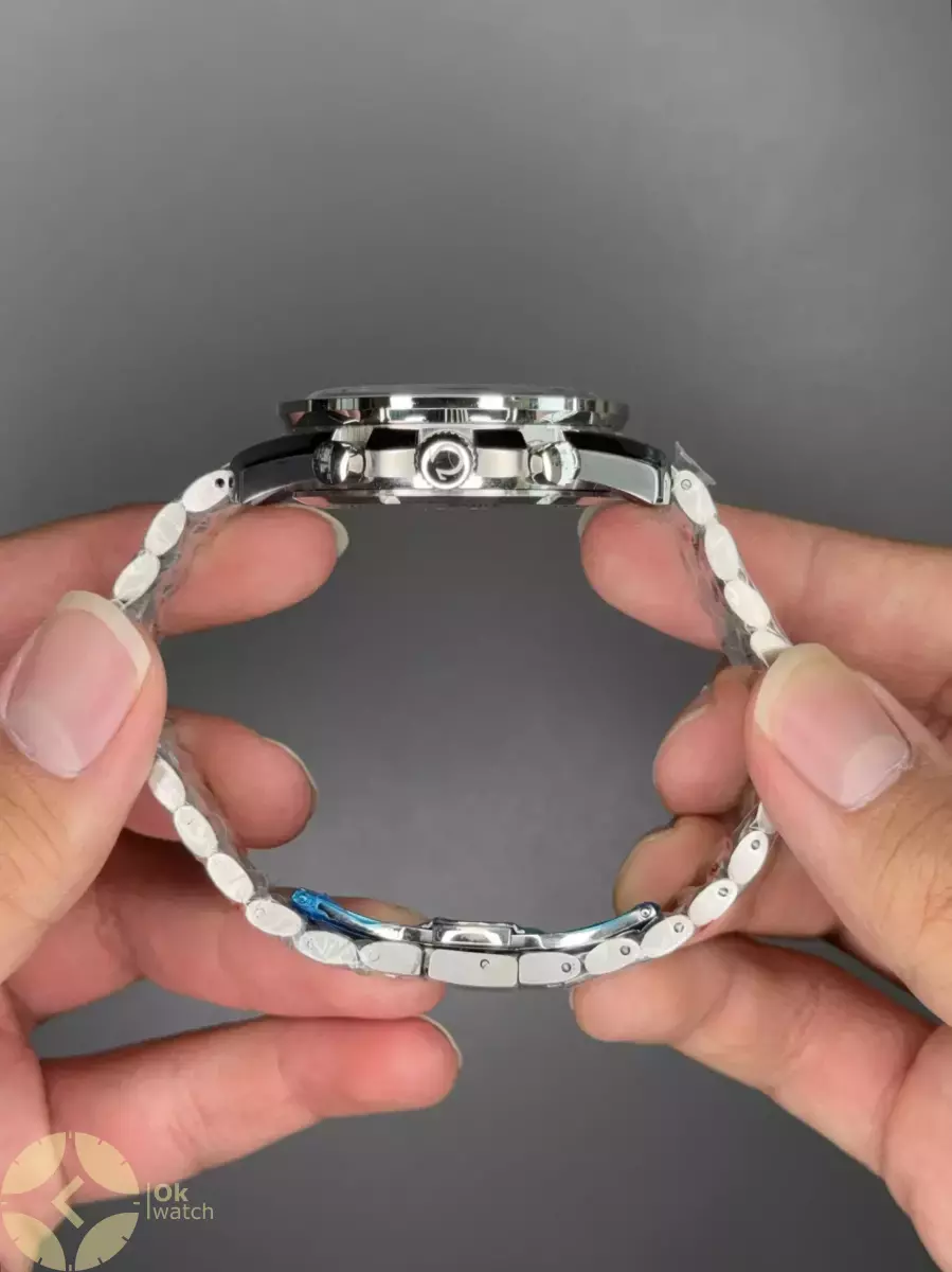 ساعت مچی امگا اسپیدمستر بند سیلور صفحه مشکی Omega Speadmaster SuperRacing