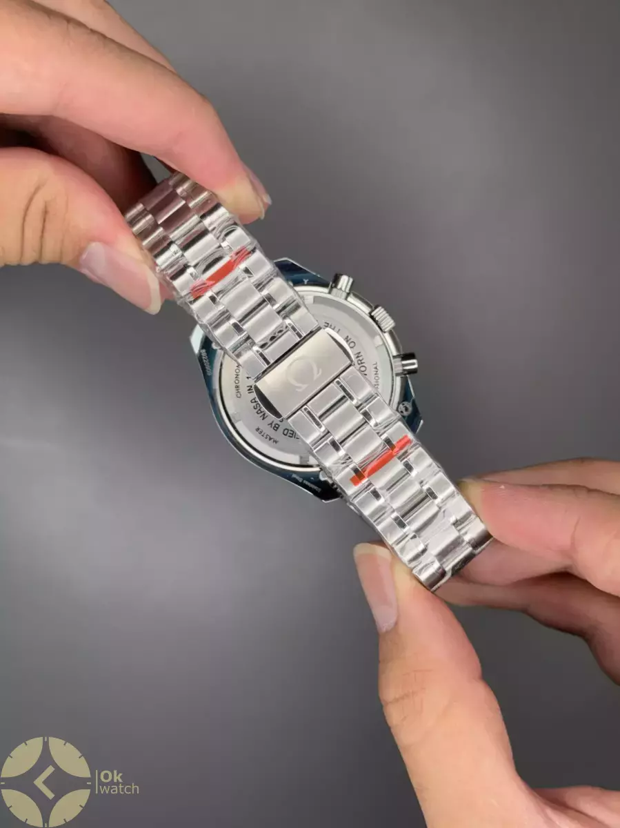 ساعت مچی امگا کورنواسکوپ بند سیلور صفحه آبی Omega Speadmaster