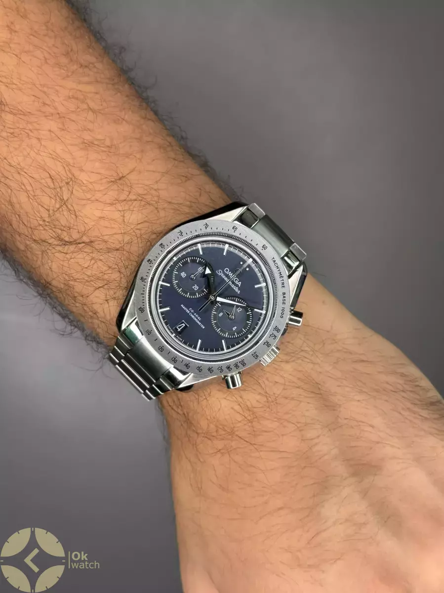 ساعت مچی امگا اسپیدمستر بند سیلور صفحه سرمه ای Omega Speadmaster