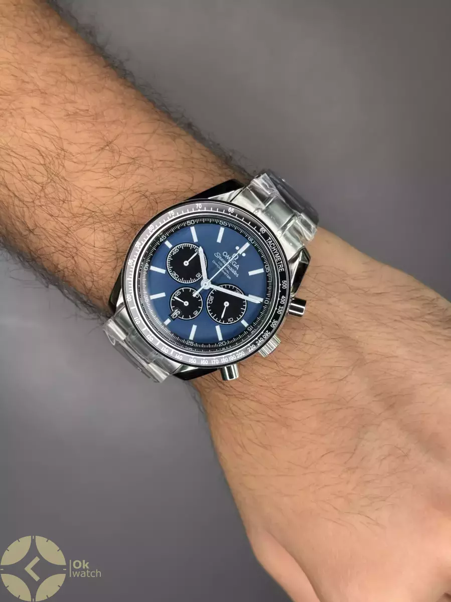 ساعت مچی امگا اسپیدمستر بند سیلور صفحه سرمه ای Omega Speadmaster