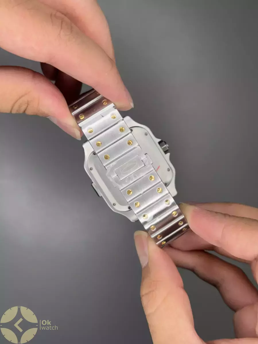 ساعت مچی کارتیه کورنوگراف دو رنگ طلایی صفحه سفید Cariter