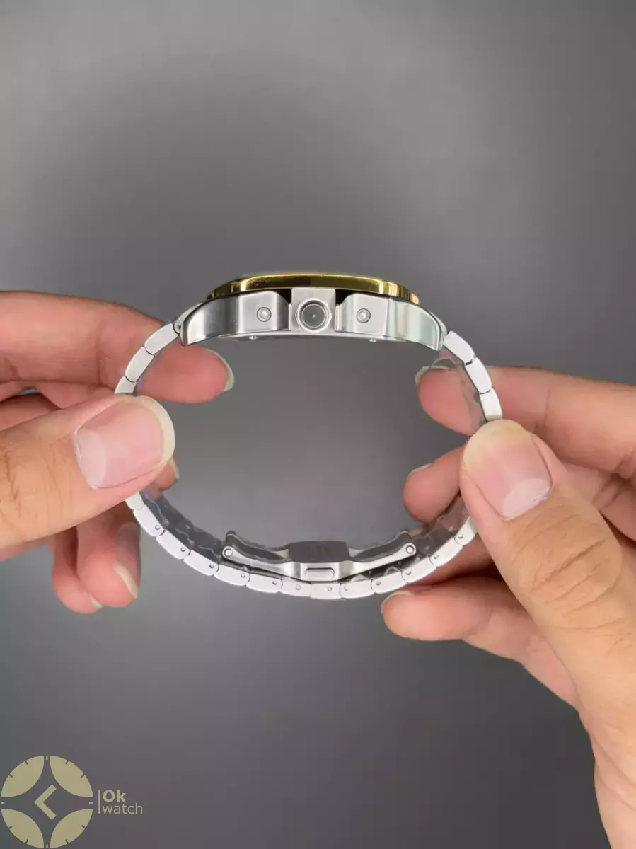 ساعت مچی کارتیه کورنوگراف دو رنگ طلایی صفحه سفید Cariter