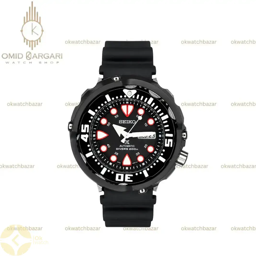 سیکو  پراسپکس غواصی بند رابر مشکی Seiko Prospex Diver