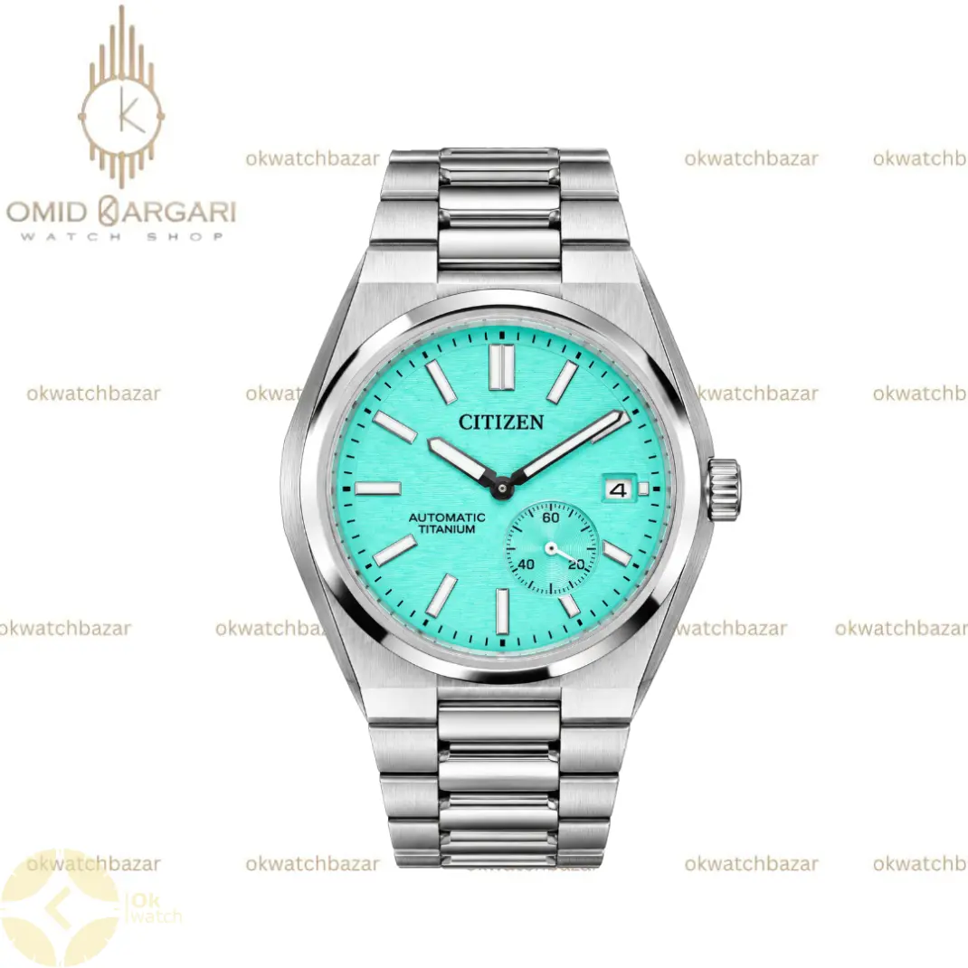 سیتیزن زیرثانیه فلزی صفحه تیفانی citizen automatic titanium